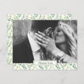 春グリーンボタニカル結婚ハーブ サンキューカード (正面/裏面)