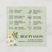 春グリーンボトックスアフターケアスクエア名刺 スクエア名刺 (裏面)