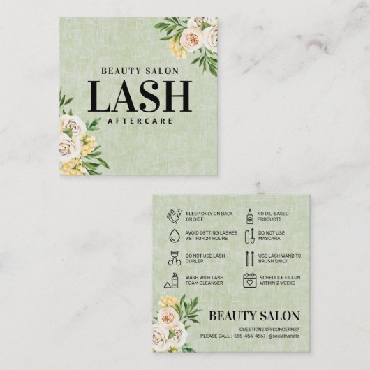 春グリーンラッシュアフターケアスクエア名刺 スクエア名刺 (正面/裏面)