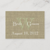 春グリーンラップとボーシーティングカード プレイスカード (裏面)