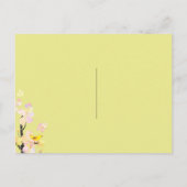 春グリーンラブバード結婚式の日付を保存 案内ポストカード (裏面)