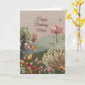 春グリーンランドスケープ水色名誕生日 カード (黄色い花)