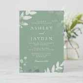 春グリーンリーフモダン結婚式招待状 招待状 (スタンド正面)