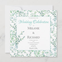 春グリーンリーフ結婚式招待状