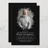 春グリーンリー葉シルエット葬祭写真I 招待状 (正面/裏面)