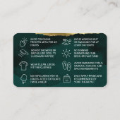 春グリーンワックシングアフターケアカード 名刺 (裏面)