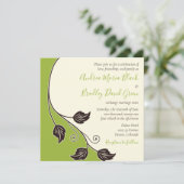 春グリーン及びアイボリーつる植物結婚式招待状 招待状 (スタンド正面)