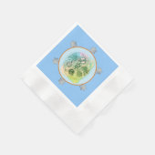 春グリーン抽象芸術パスソーバーシーダープレート 縁ありカクテルナプキン (角)