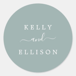春グリーン結婚とホワイト封筒用シール ラウンドシール
