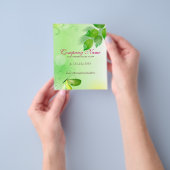 春グリーン背景（蝶あり） チラシ (手)