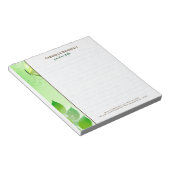 春グリーン背景（蝶あり） ノートパッド (アングル)