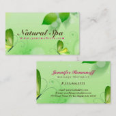 春グリーン背景（蝶あり） 名刺 (正面/裏面)