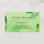 春グリーン背景（蝶あり） 名刺 (裏面)