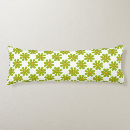 春グリーン花ホームデコール ボディピロー (正面)