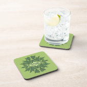 春グリーン葉タイポグラフィ コースター (右側)
