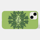 春グリーン葉タイポグラフィ Case-Mate iPhoneケース (裏面 (横))