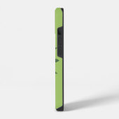 春グリーン葉タイポグラフィ iPhoneケース (左側面)