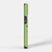 春グリーン葉タイポグラフィ iPhoneケース (右側面)