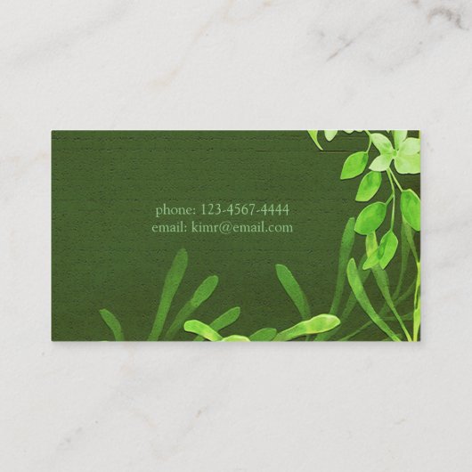 春グリーン葉 名刺 (裏面)