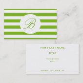 春グリーン(モノストライプのグラム付) 名刺 (正面/裏面)
