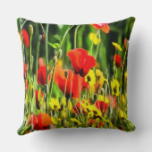 春ケシと牧草花絵画の クッション (裏面)