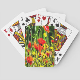 春ケシと牧草花絵画の トランプ