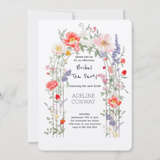 春ゲートガーデンブライダルシャワーお祝い 招待状 (正面)