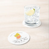 春コスモスフローラハンドドロー結婚ズ ラウンドペーパーコースター (インサイチュ)