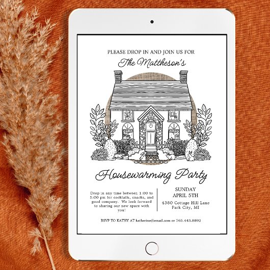 春コテージイースタードロップイン引っ越し祝いパーティーパーティー 招待状