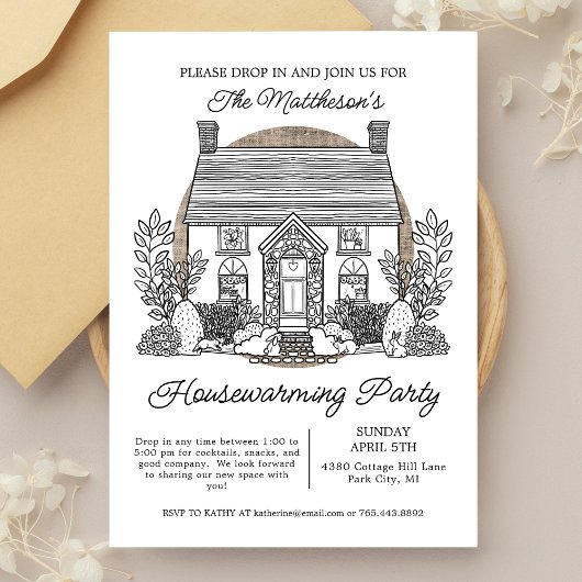 春コテージイースタードロップイン引っ越し祝いパーティーパーティー 招待状