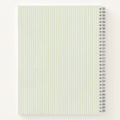 春コテージストライプライトソフトグリーン ノートブック (裏面)