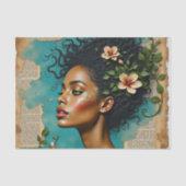 春コラージアートと熱帯花模様と夢 薄葉紙 (正面)