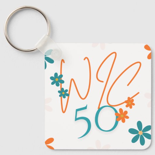 春コレクションの四角形キーチェーン キーホルダー (正面)