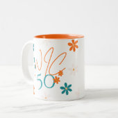 春コレクションオレンジリムマグ ツートーンマグカップ (正面左)