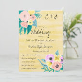 春コーラルイエローフローラウォーター結婚カラー 招待状 (スタンド正面)