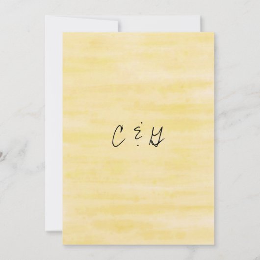 春コーラルイエローフローラウォーター結婚カラー 招待状 (裏面)