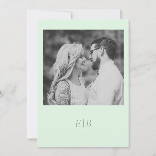 春サマーはっきりしたフローラセージ緑の結婚写真 招待状 (裏面)