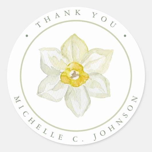 春サマーイエローフラワーサンキュー ラウンドシール (正面)