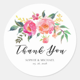 春サマーウォーターカラーフローラ結婚式の引き出物 ラウンドシール