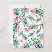 春サマーウォーターカラーフローラ50th誕生日メニュー 招待状 (裏面)