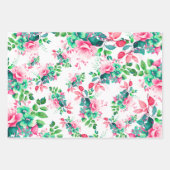 春サマーウォーターカラーフローラ70誕生日 ラッピングペーパーシート (正面2)