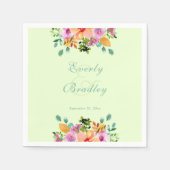 春サマーウォーターカラーワイルドフラワーボホ結婚の スタンダードカクテルナプキン (正面)