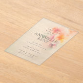 春サマーエレガントウォーターカラーブライダルシャワー アクリル招待状 (レイダウン)