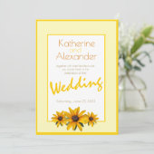 春サマーカジュアルイエローフラワーシンプルズ結婚ズ 招待状 (スタンド正面)