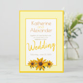 春サマーカジュアルイエローフラワーシンプルズ結婚ズ 招待状 (スタンド正面)