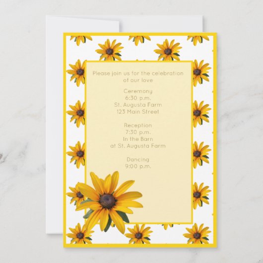 春サマーカジュアルイエローフラワーシンプルズ結婚ズ 招待状 (裏面)
