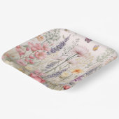 春サマーガーデンウォーターカラーフラワーバタフライ ペーパープレート (傾斜あり)