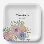 春サマーガーデンウォーターカラーレース ペーパープレート (正面)