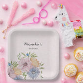 春サマーガーデンウォーターカラーレース ペーパープレート (パーティー)