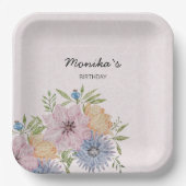 春サマーガーデンウォーターカラーレース ペーパープレート (正面)